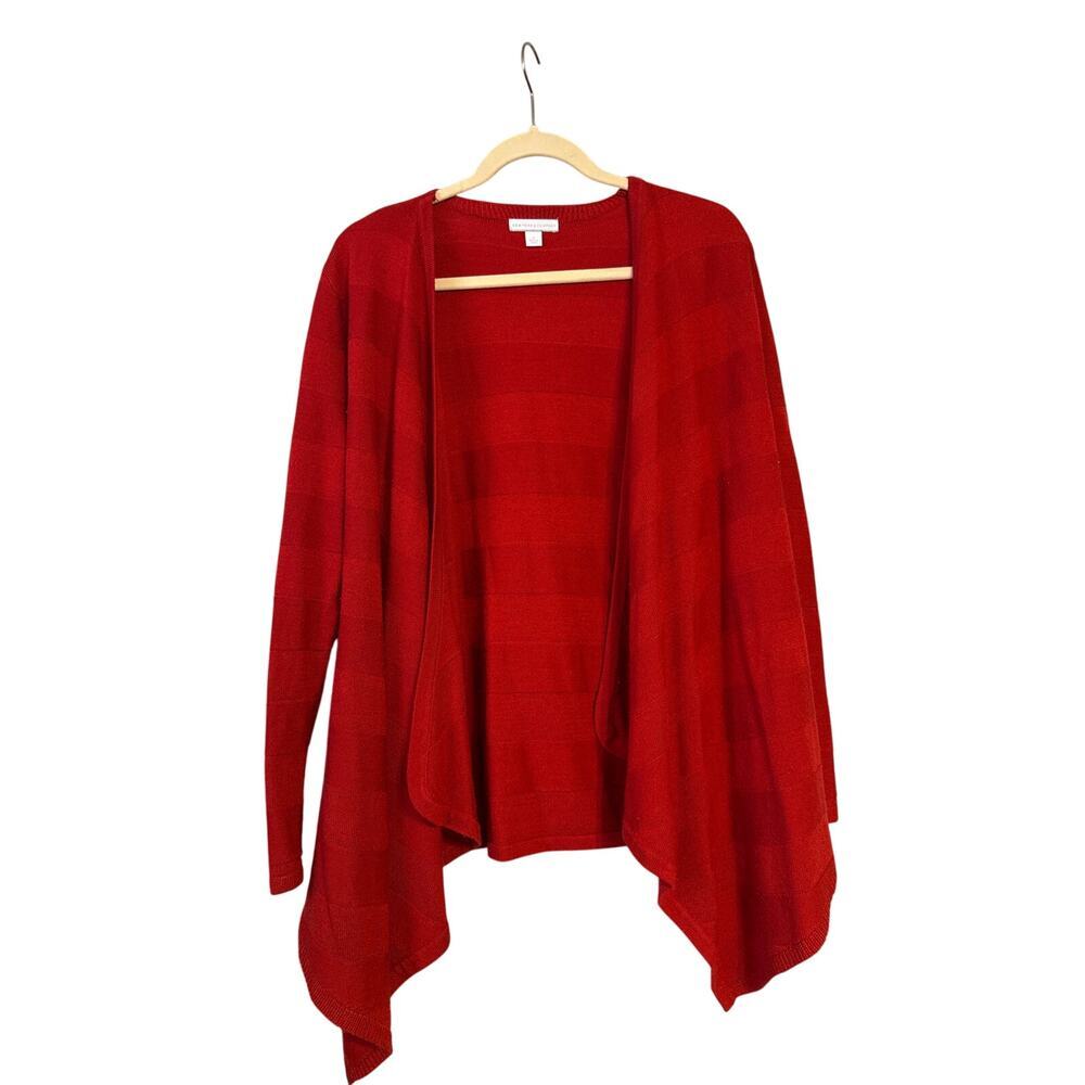 New York & Company Women's XL Red Open Front Cardigan‎ Sweater